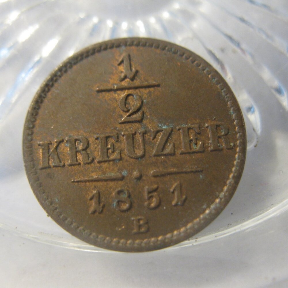 (FC-1207) 1851-B Austria: 1/2 Kreuzer